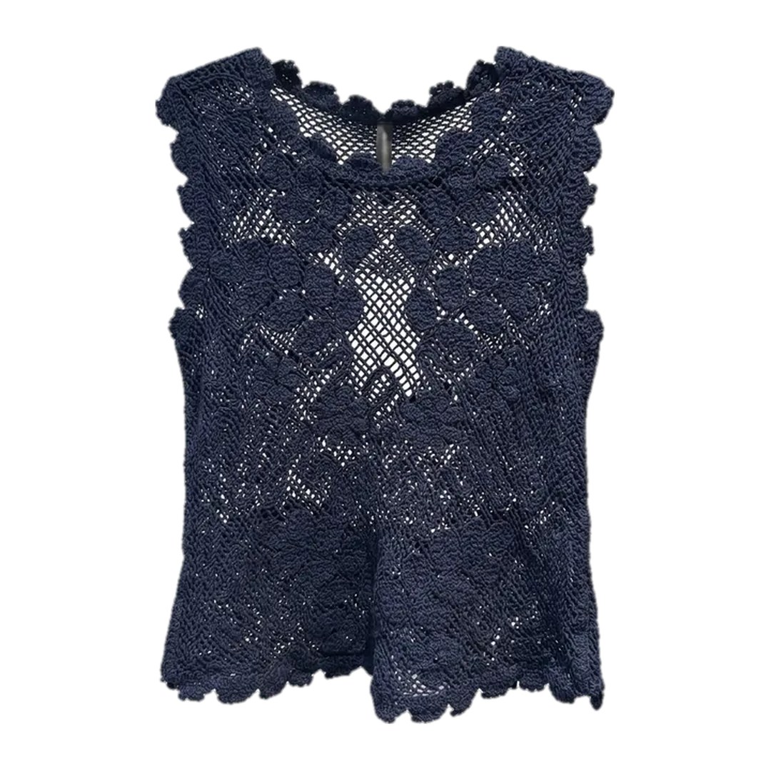 Blusa de crochê azul marinho — Marinho