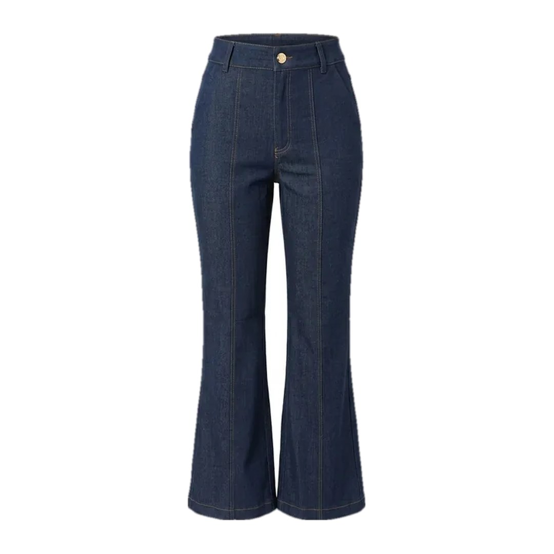 Calça jeans fit and flare — Jeans escuro