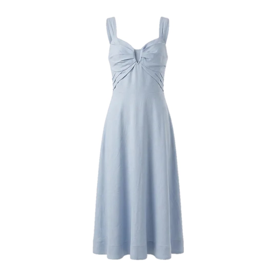 Vestido com pregas — Azul bebê