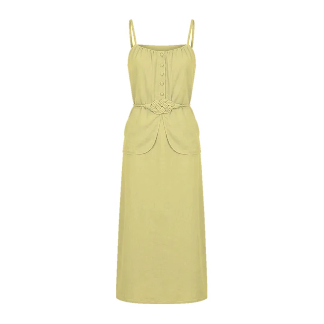 Vestido de viscolinho — Verde