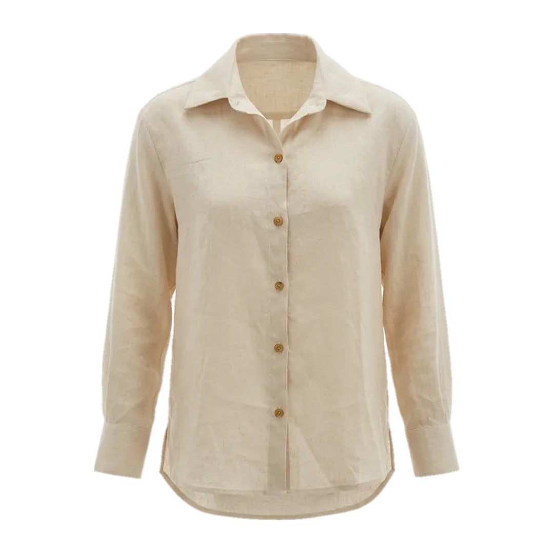 Camisa 100% linho — Natural