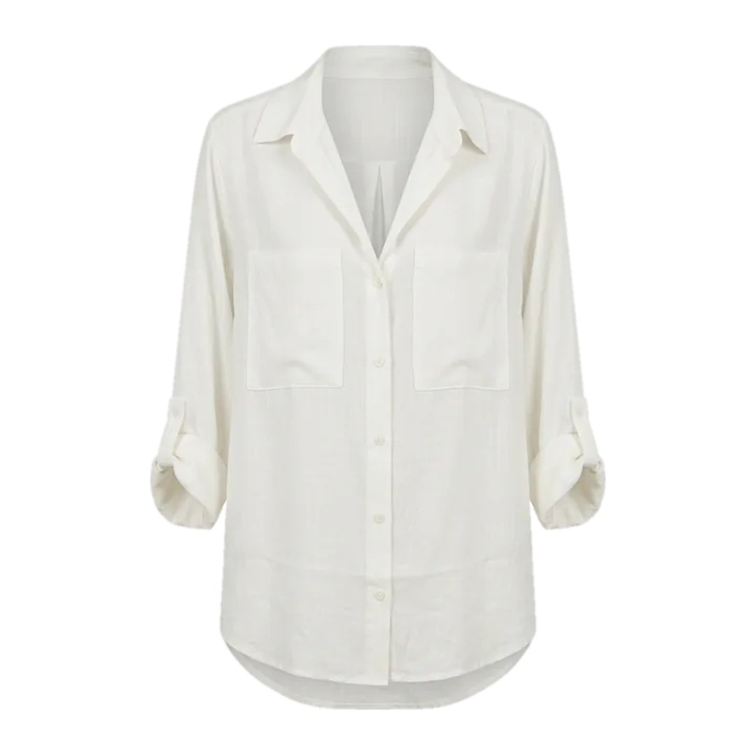 Camisa de viscose com bolso — Off white