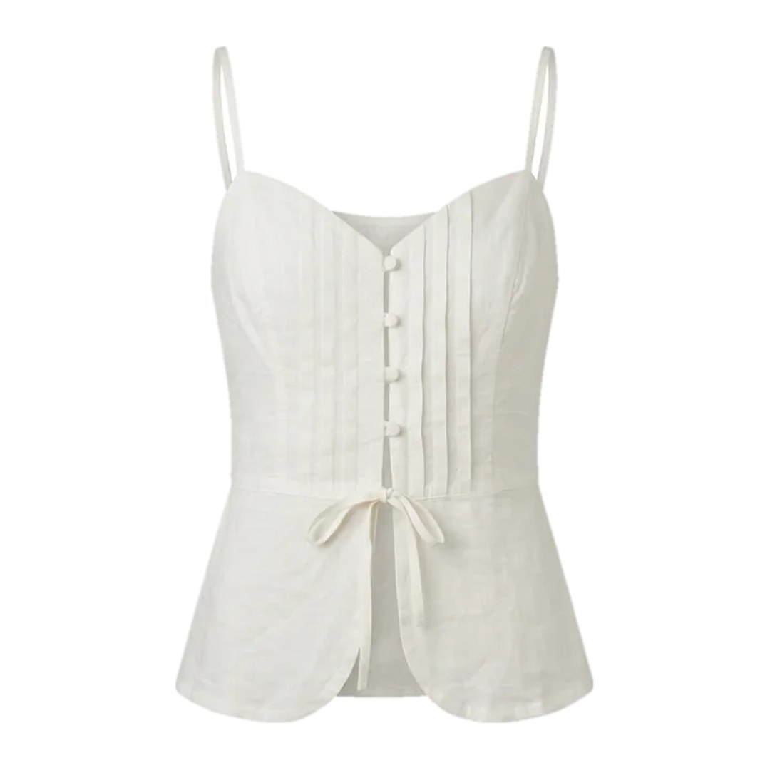 Blusa peplum de Viscolinho — Off white