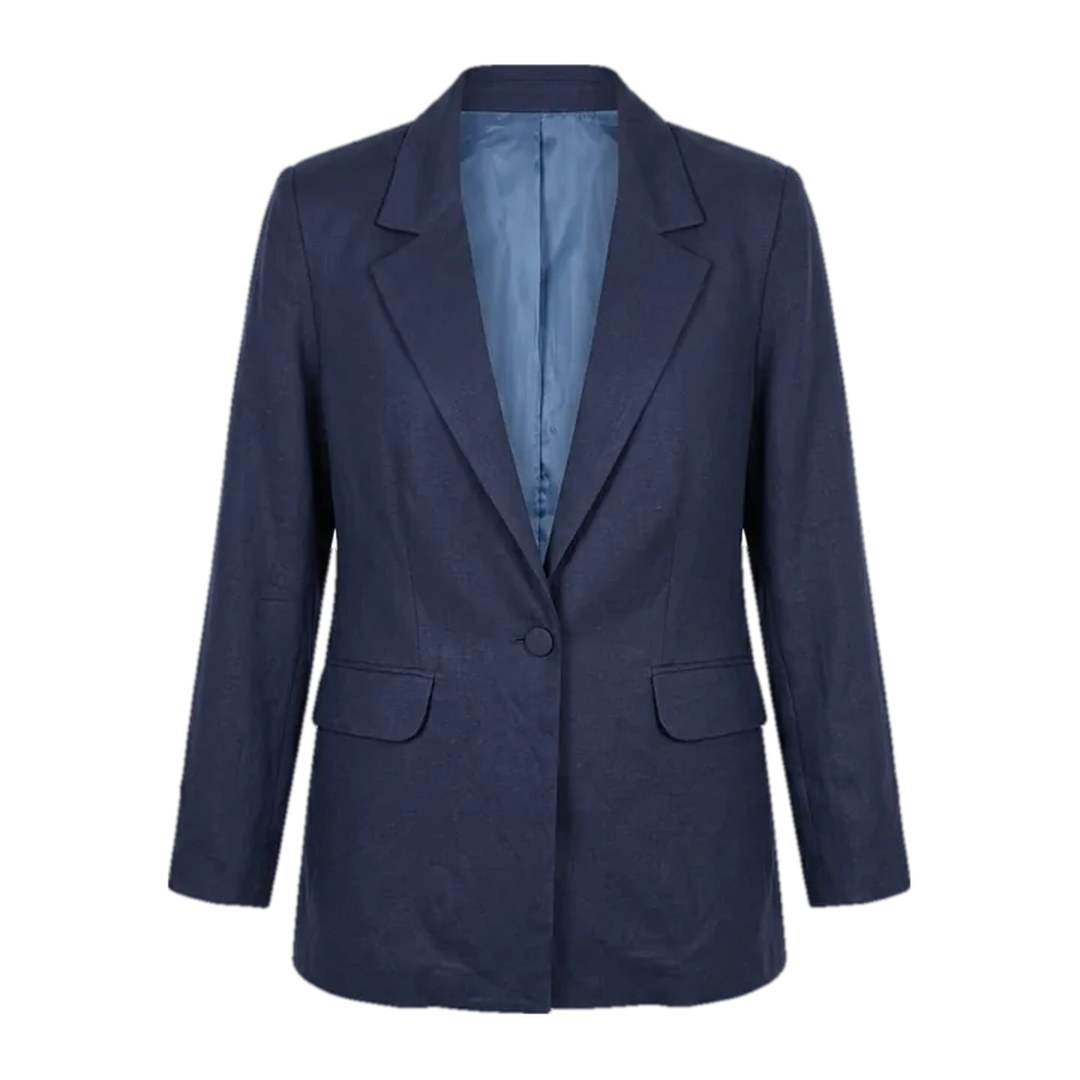 Blazer de Viscolinho — Marinho