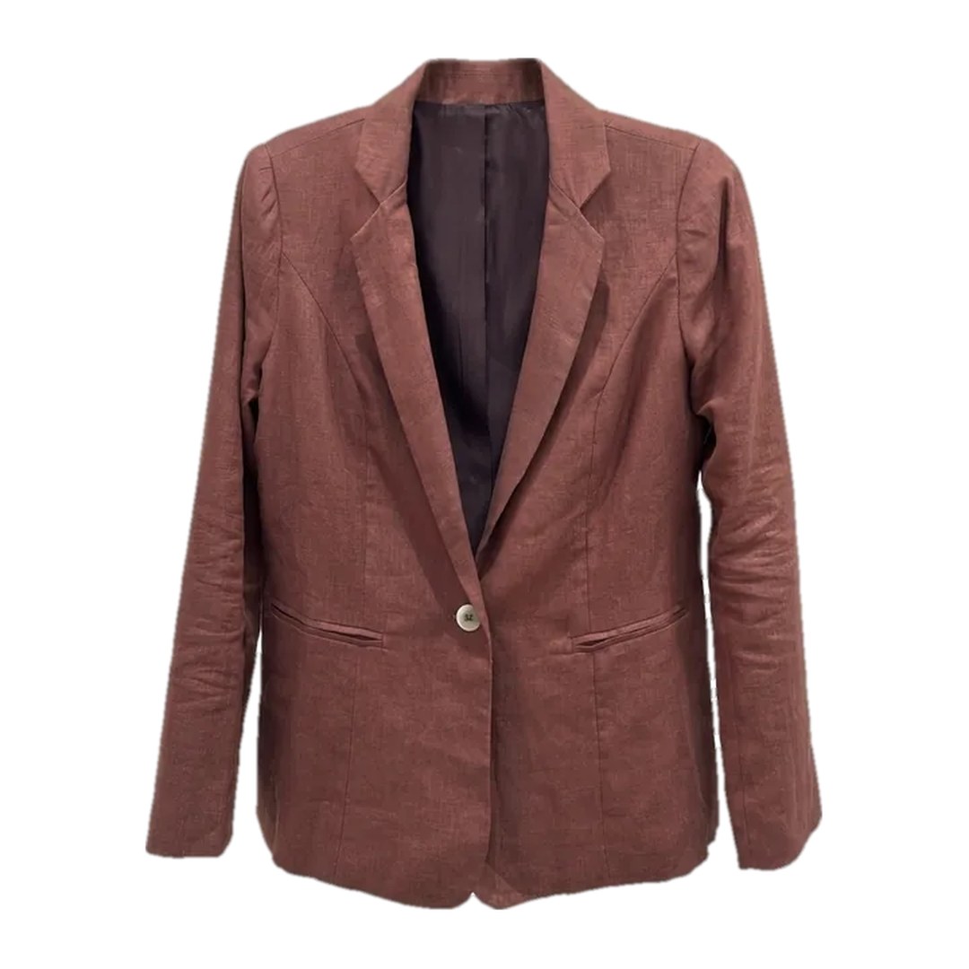 Blazer 100% linho — Marrom