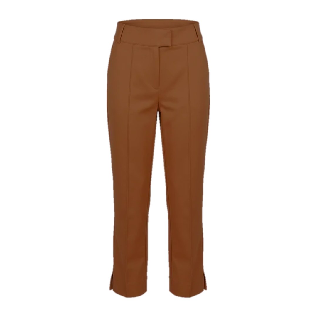 Calça de alfaiataria com elastano — Caramelo