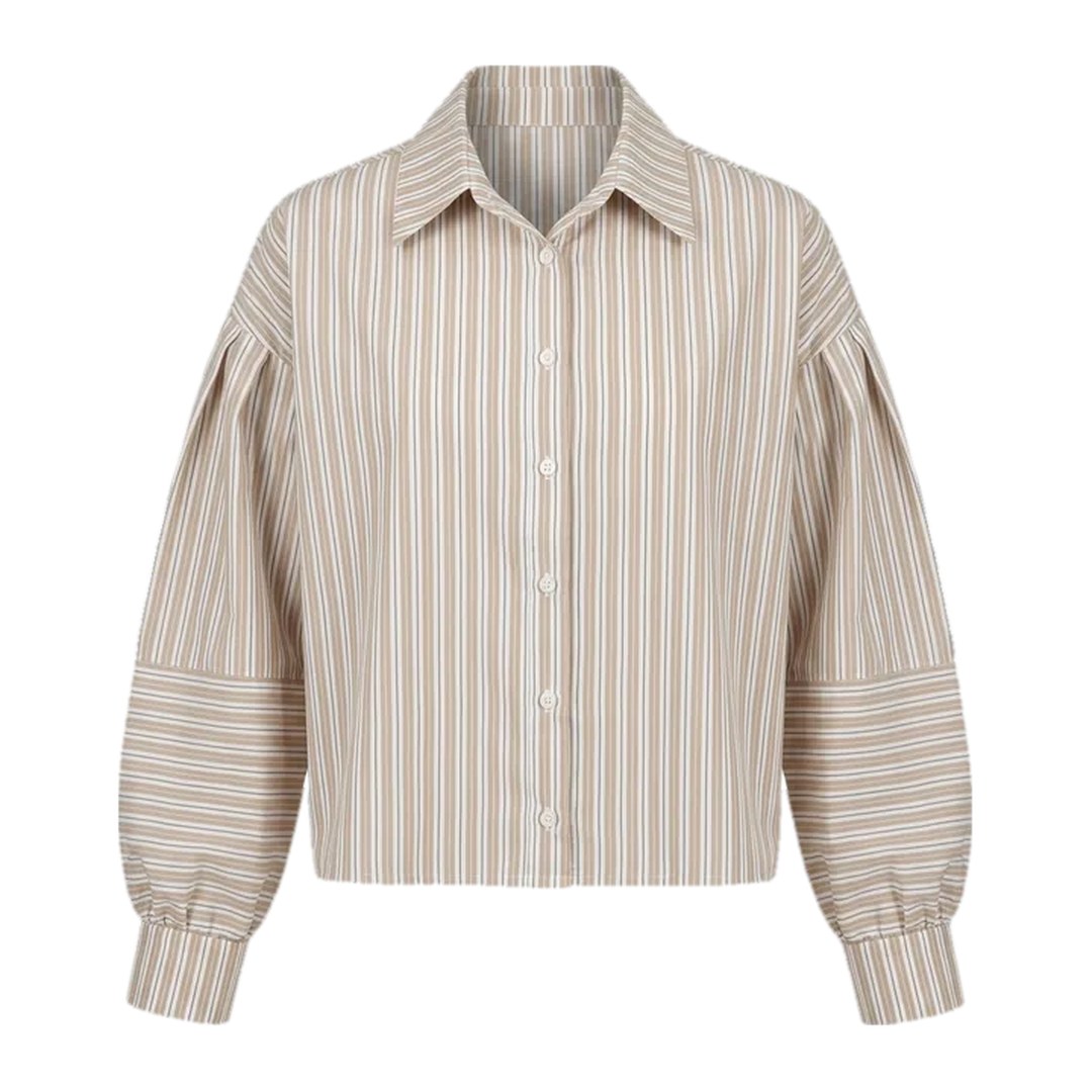 Camisa listrada de tricoline — Areia