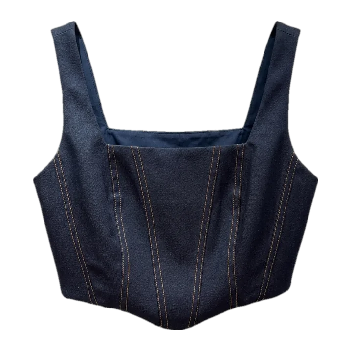 Cropped de alfaiataria — Azul marinho