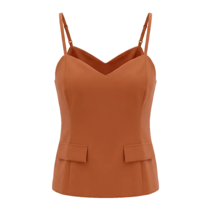 Blusa alfaiataria com lapelas — Laranja
